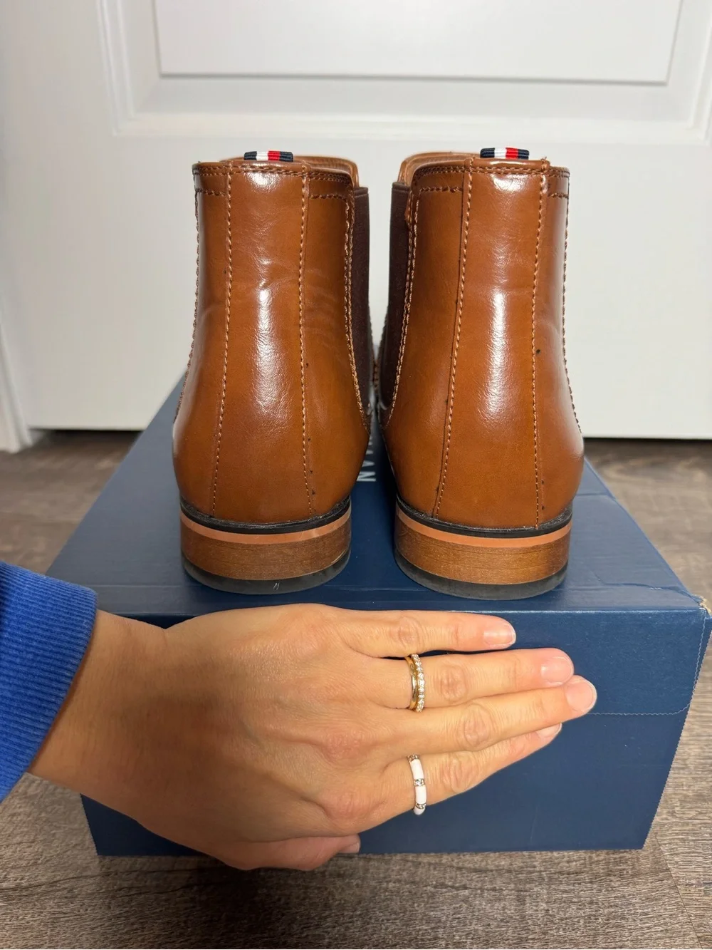 Tommy Hilfiger Tyler Chelsea Boots Cognac Brown Leather Men’s 10.5